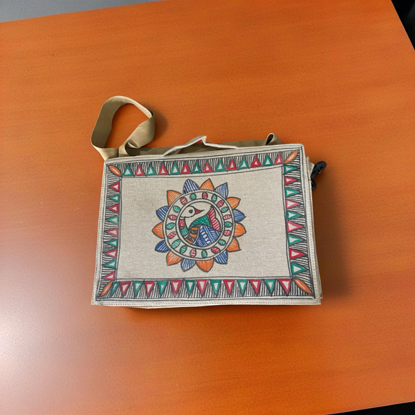 Madhubani Painted Handmade Laptop Bag