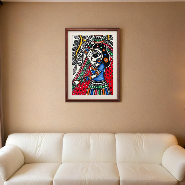 Panhaaran Woman Madhubani Painting