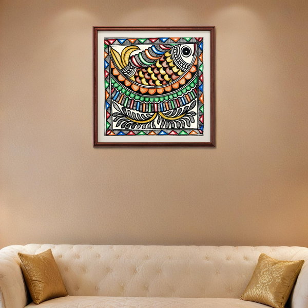 Fish styled Madhubani Painting