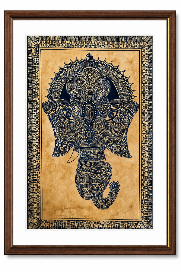 Handmade Madhubani Lord Ganesha Painting