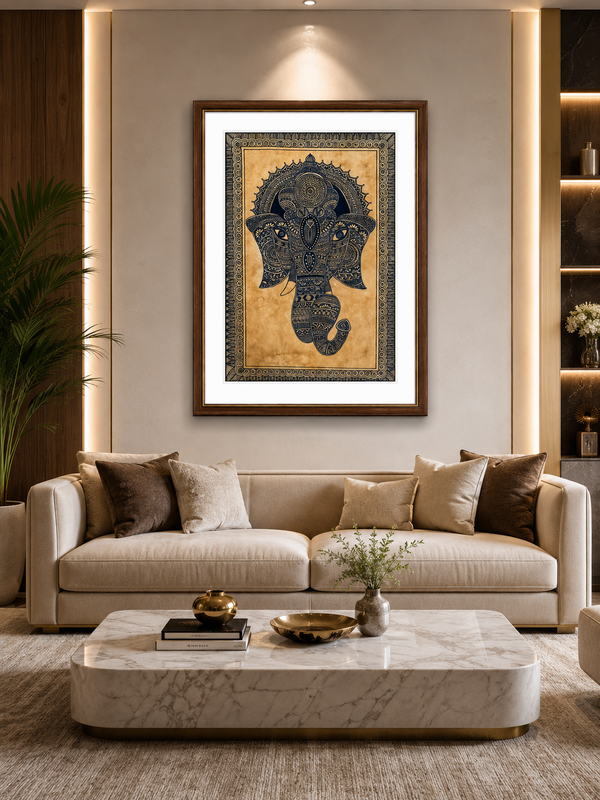 Handmade Madhubani Lord Ganesha Painting