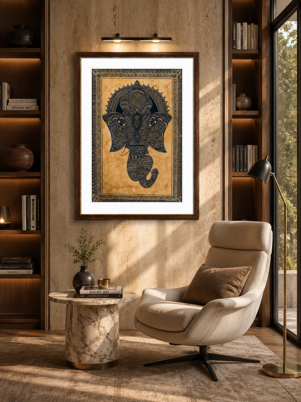 Handmade Madhubani Lord Ganesha Painting