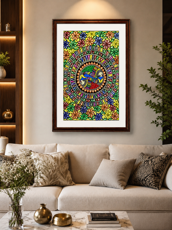 Handmade Madhubani Fish Painting