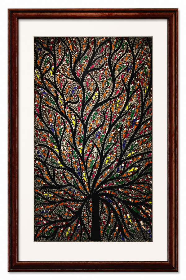 Handmade Madhubani Tree of Life Painting