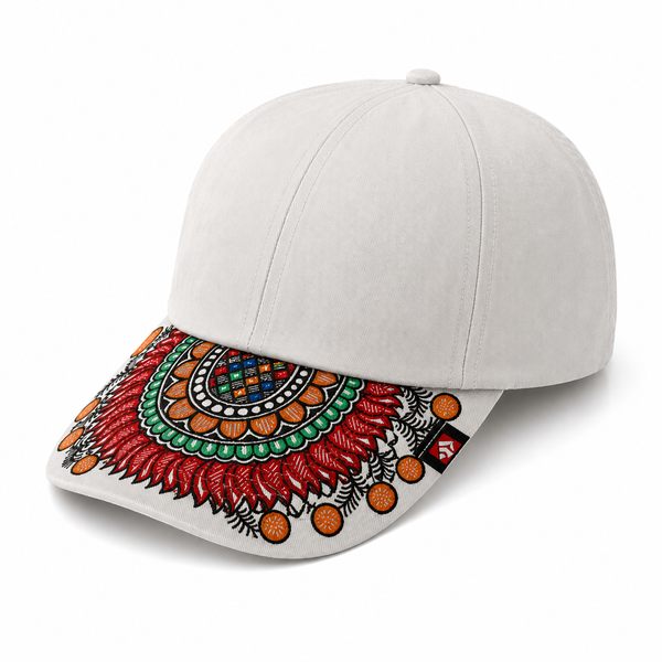 Luxury Unisex Hand-Painted Madhubani Art Cap