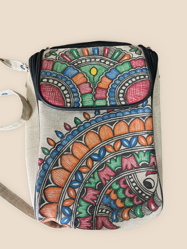 Madhubani Painted Handmade Backpack