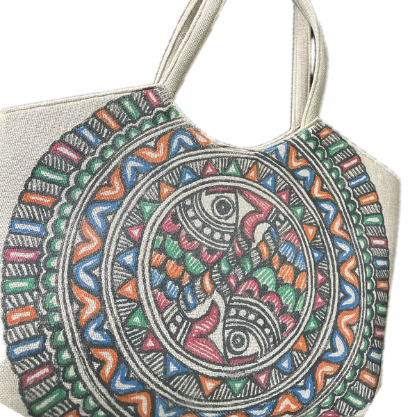 Madhubani Painted Handmade Tote Bag