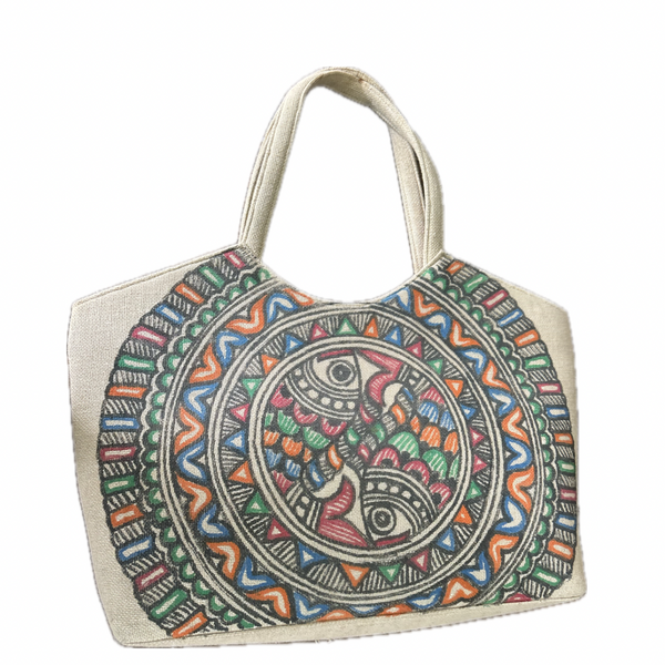 Madhubani Painted Handmade Tote Bag