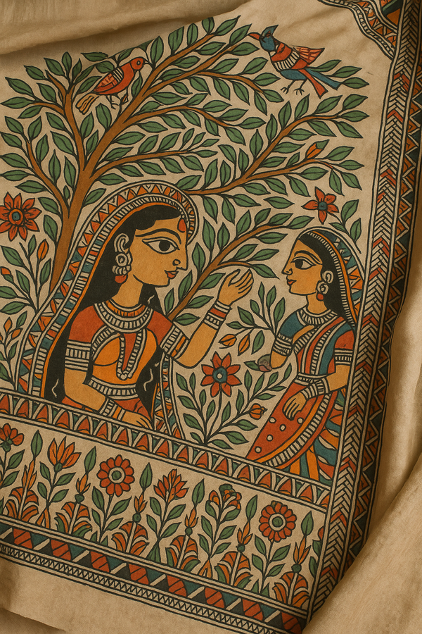Garden themed printed saree