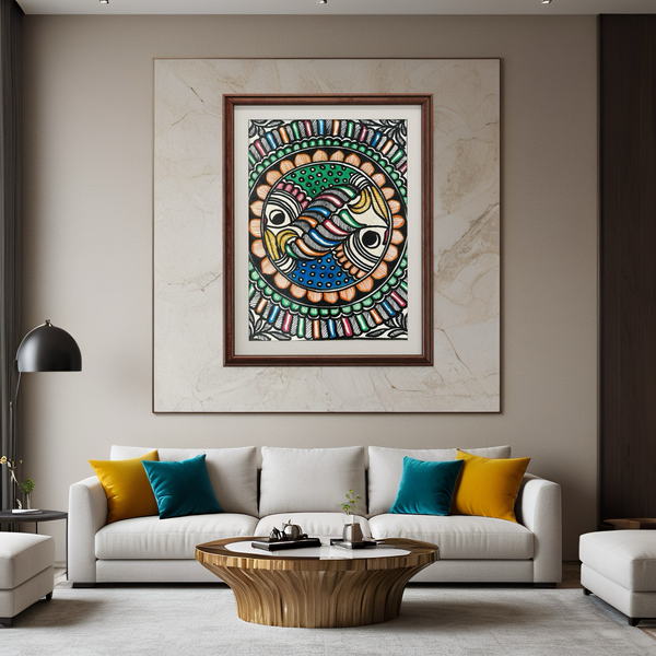 Machhli Jora Madhubani Painting