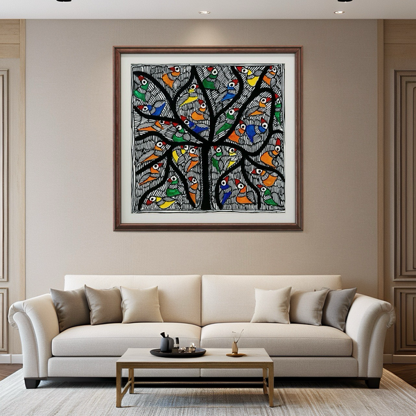 Chidiya Prakriti Madhubani Painting