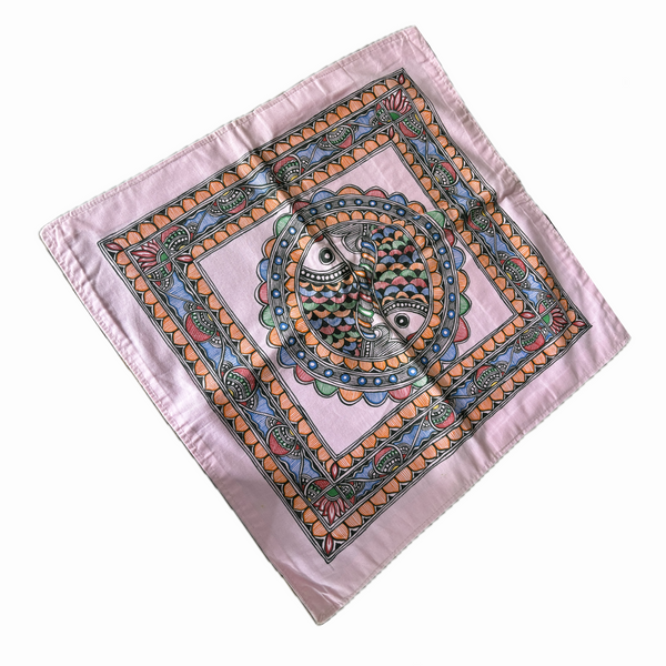 Madhubani painting fish printed pillow covers