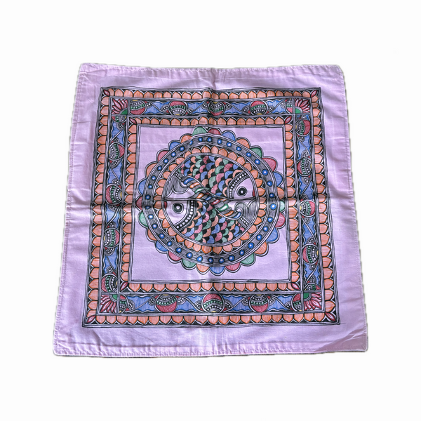 Madhubani painting fish printed pillow covers