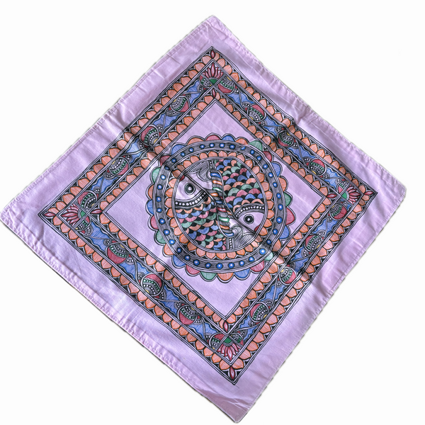 Madhubani painting fish printed pillow covers