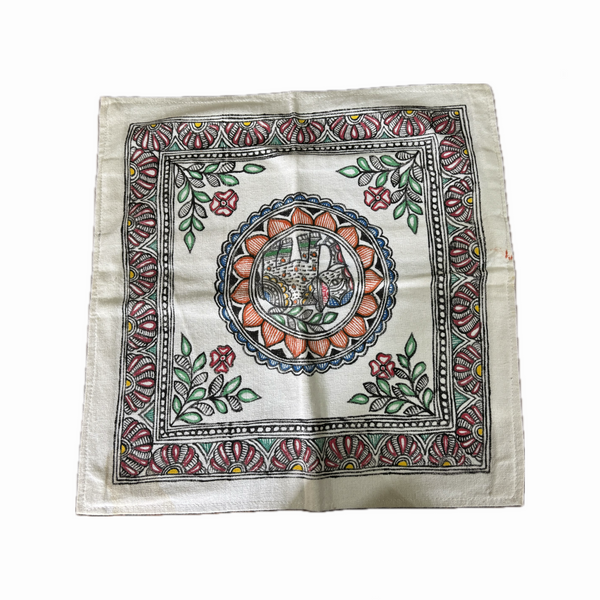 Madhubani painting elephant printed pillow covers
