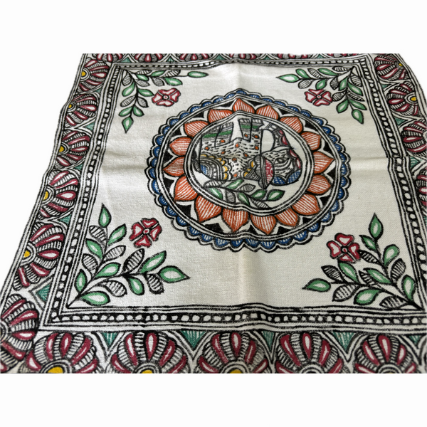 Madhubani painting elephant printed pillow covers