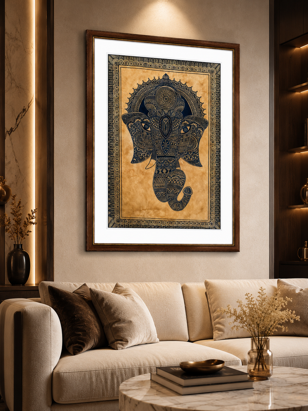 Handmade Madhubani Lord Ganesha Painting