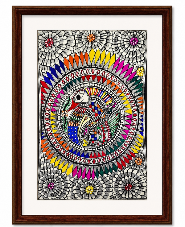 Handmade Madhubani Bird Painting