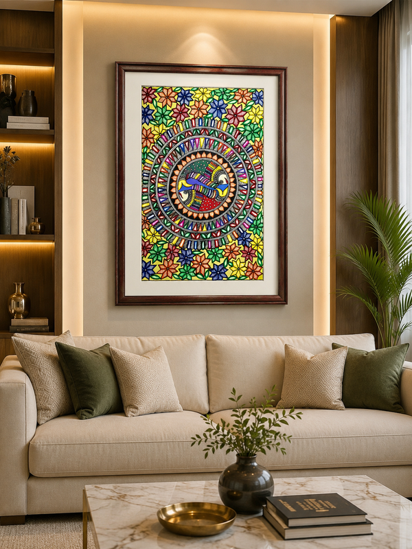 Handmade Madhubani Fish Painting