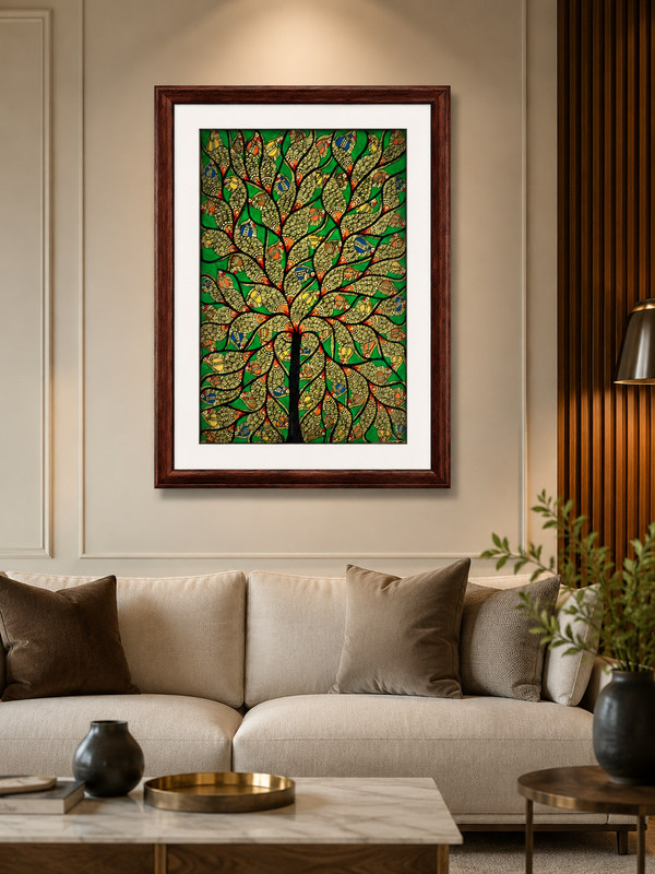 Handmade Madhubani Tree of Life Painting