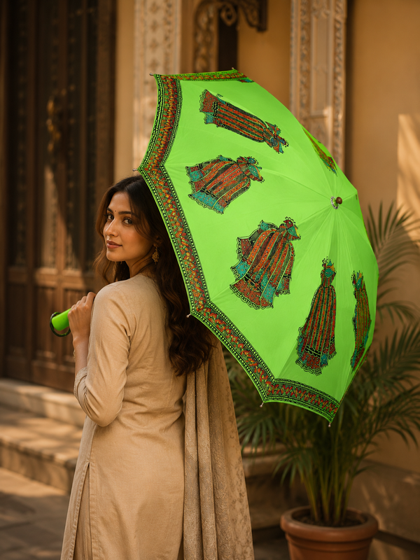 Hand-Painted Madhubani Maithil Women Umbrella