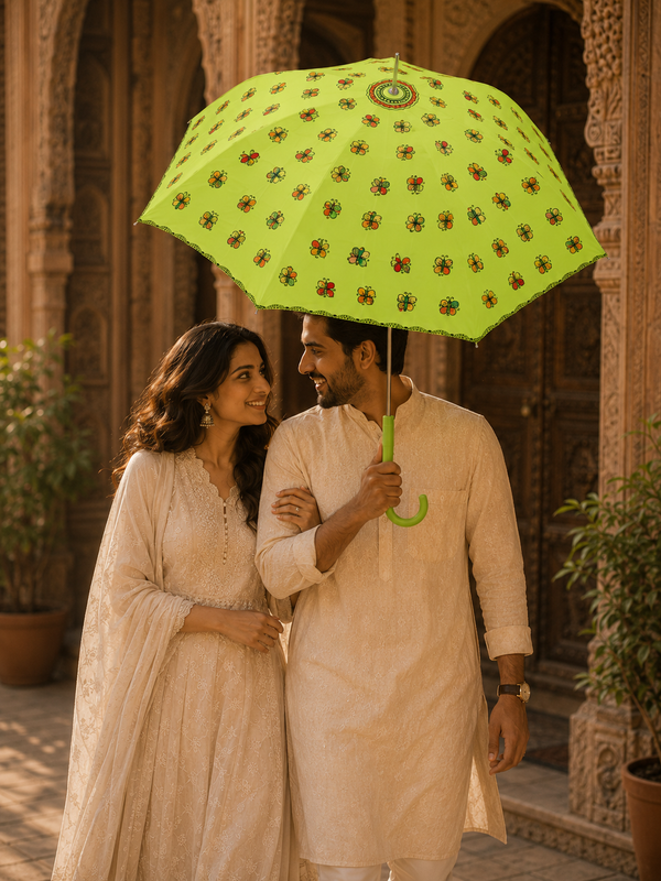 Hand-Painted Madhubani Butterfly Umbrella