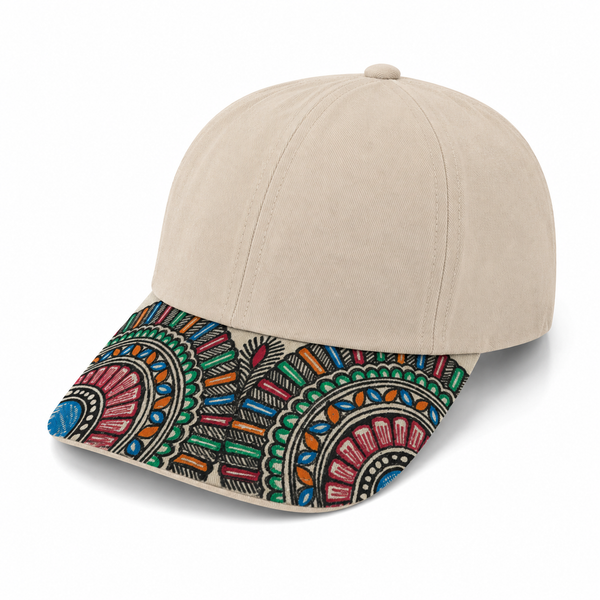 Luxury Unisex Hand-Painted Madhubani Art Cap