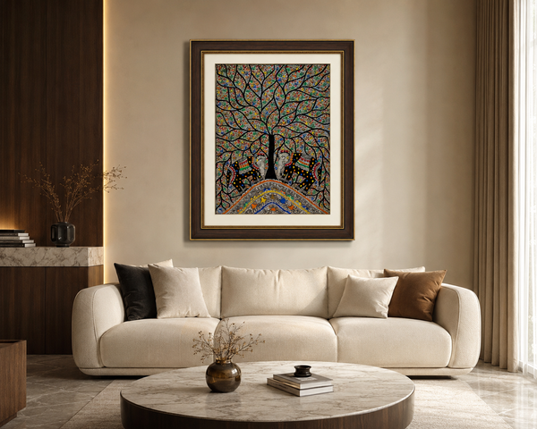 Madhubani Mandala Painting with Tree of Life