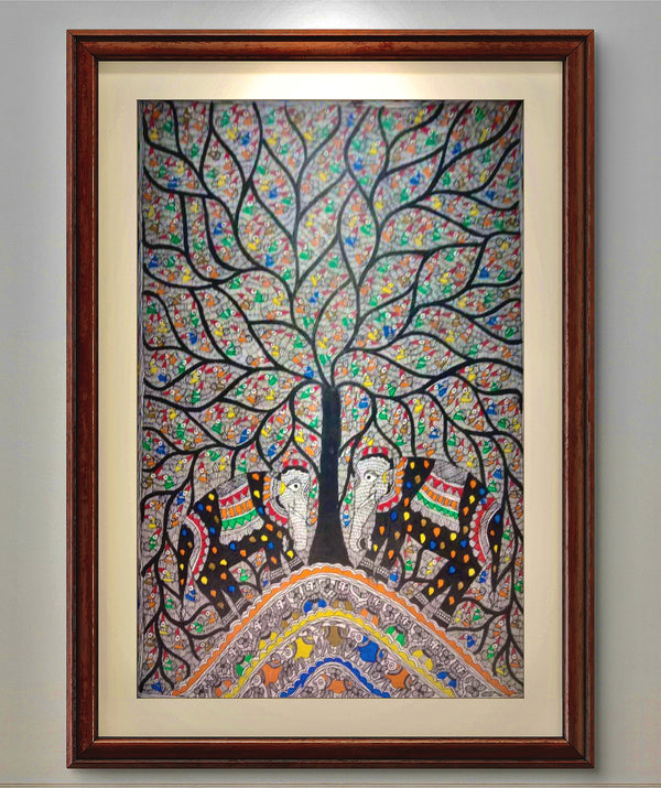 Madhubani Mandala Painting with Tree of Life