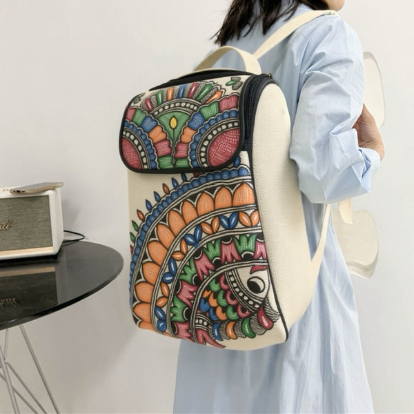 Madhubani Painted Handmade Backpack