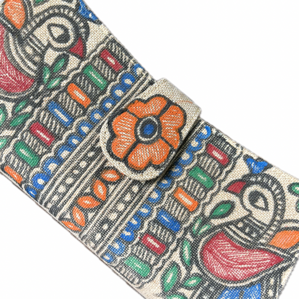 Madhubani Painted Handmade Mor Art Clutch Bag