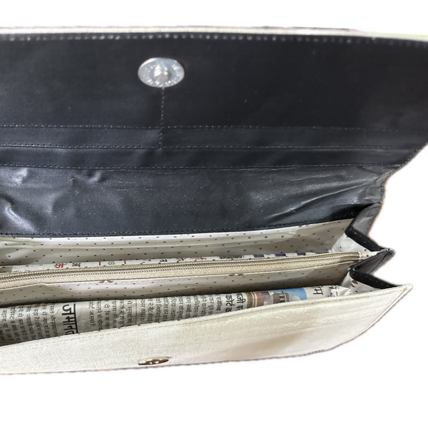 Madhubani Painted Handmade Monochrome Clutch Bag