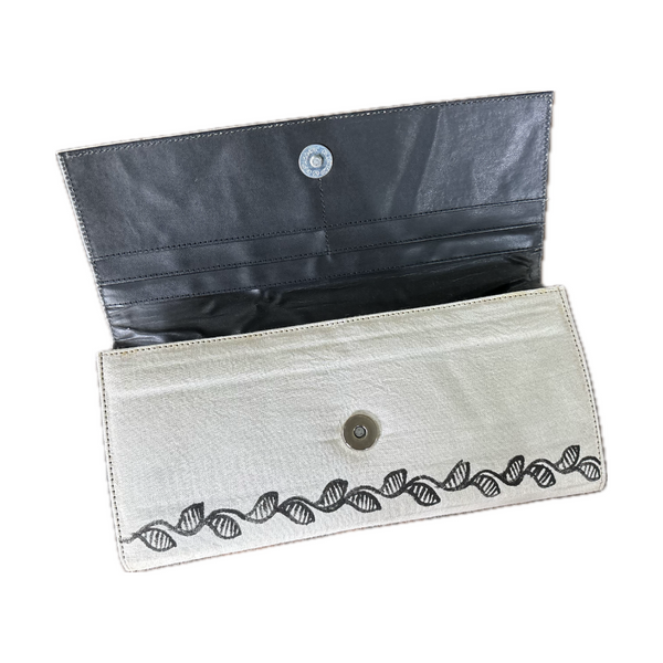 Madhubani Painted Handmade Monochrome Clutch Bag